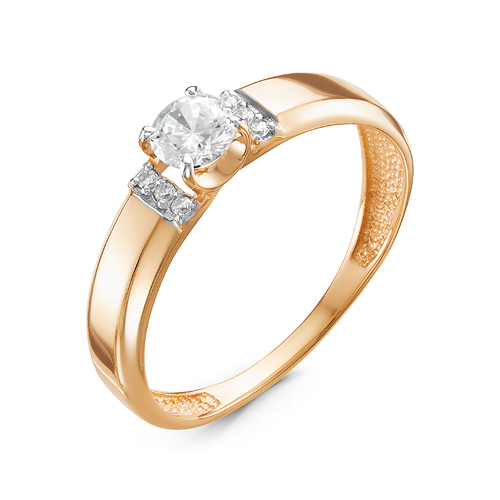 Кольцо, золото, фианит, 117035